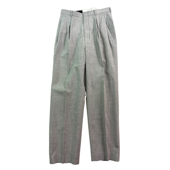 vtg 80s Gray 28x28 Pleated Dress Suit Pants Trousers All Season High Waisted